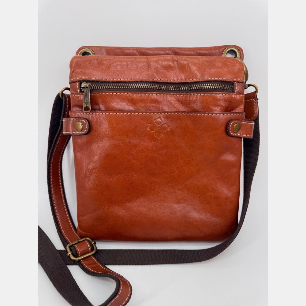 Patricia Nash Leather Organizer Crossbody Sling Bag Travel Multi Zip Pockets